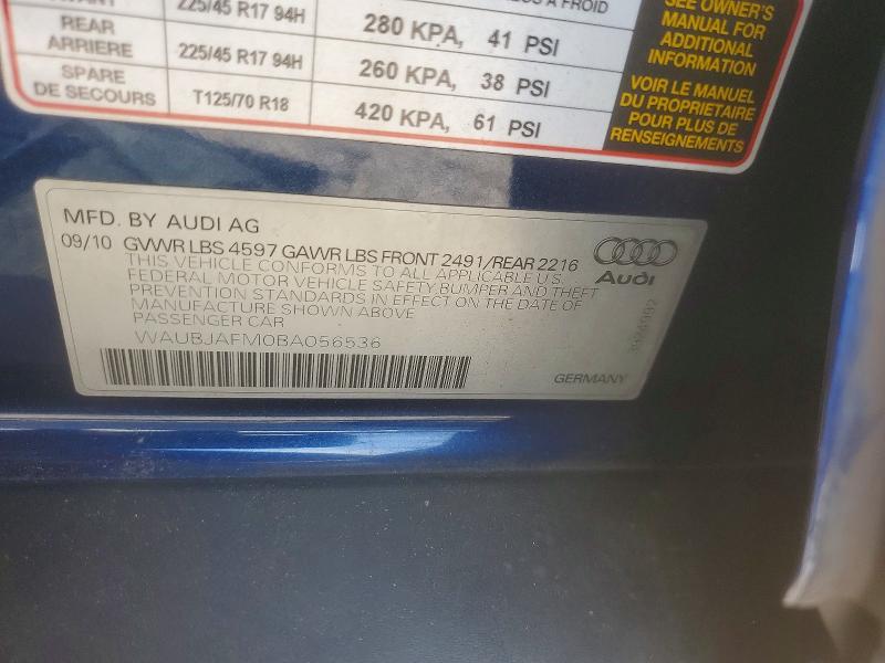 Продаж на аукціоні авто 2011 Audi A3, vin: WAUBJAFM0BA056536, номер лоту: 62764246