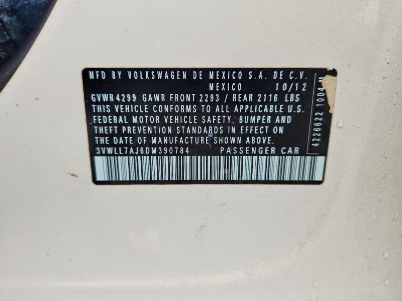 Aukcja sprzedaży 2013 Volkswagen Jetta, vin: 3VWLL7AJ6DM390784, numer aukcji: 60471266