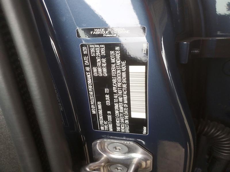 Продаж на аукціоні авто 2021 Polestar 2, vin: LPSED3KAXML018570, номер лоту: 59727496
