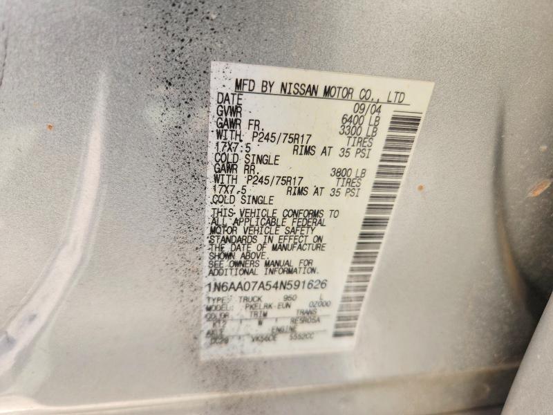 Продажа на аукционе авто 2004 Nissan Titan, vin: 1N6AA07A54N591626, номер лота: 59380696