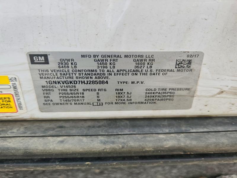 Aukcja sprzedaży 2017 Chevrolet Traverse, vin: 1GNKVGKD7HJ285084, numer aukcji: 85460735