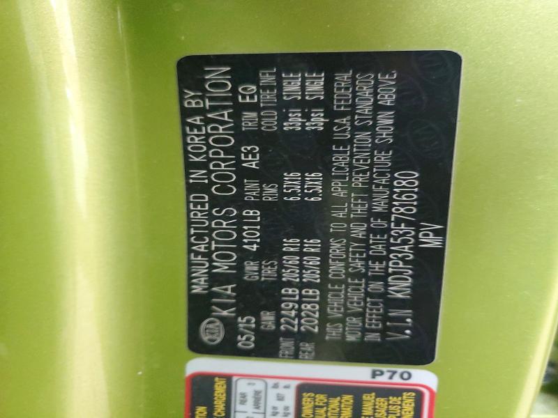 62240706 :رقم المزاد ، KNDJP3A53F7816180 vin ، 2015 Kia Soul مزاد بيع