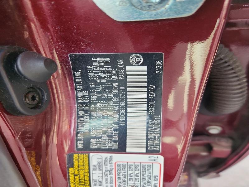 61601696 :رقم المزاد ، 4T1BK36B06U067210 vin ، 2006 Toyota Avalon مزاد بيع