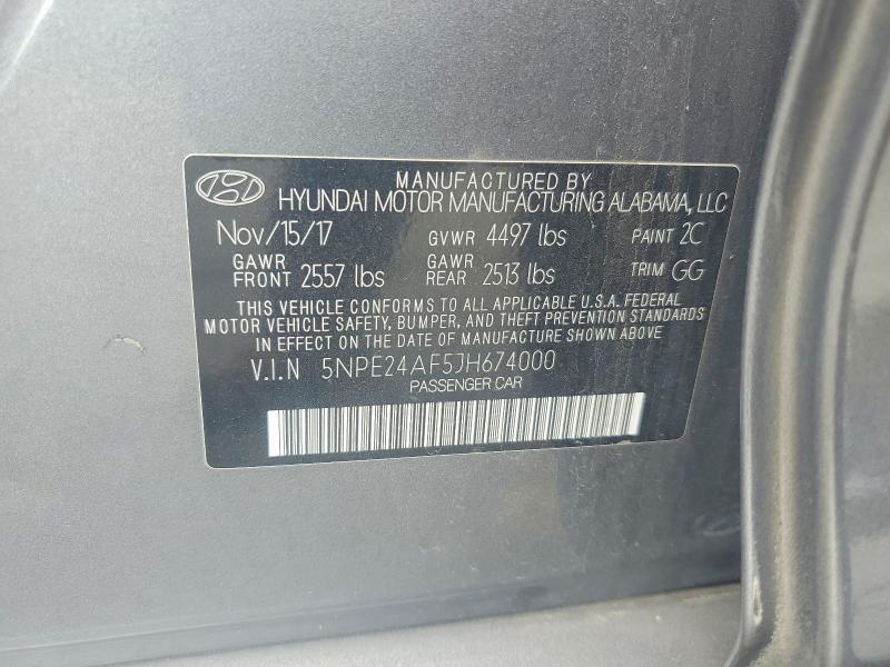 Aukcja sprzedaży 2018 Hyundai Sonata, vin: 5NPE24AF5JH674000, numer aukcji: 62293406