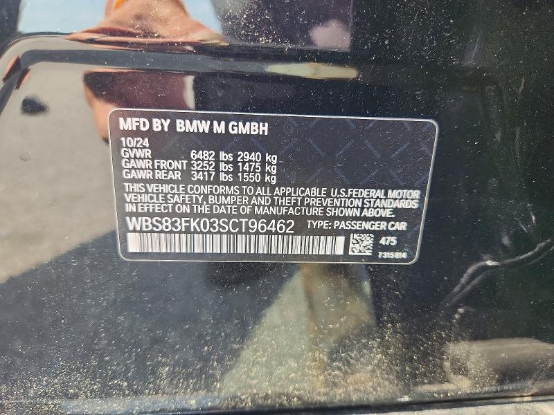 Aukcja sprzedaży 2025 Bmw M5, vin: WBS83FK03SCT96462, numer aukcji: 62384986