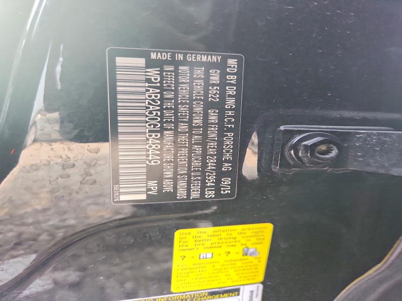 60936116 :رقم المزاد ، WP1AB2A50GLB48449 vin ، 2016 Porsche Macan مزاد بيع