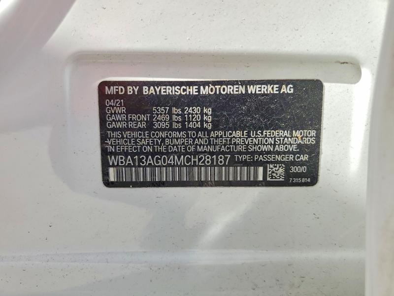 Продажа на аукционе авто 2021 Bmw 530e, vin: WBA13AG04MCH28187, номер лота: 60023576