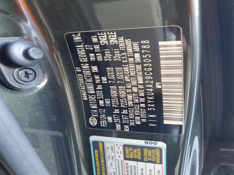 Продаж на аукціоні авто 2012 Kia Sorento, vin: 5XYKU4A29CG305788, номер лоту: 62310186