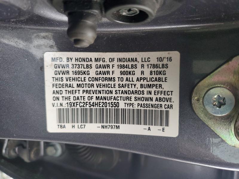 Aukcja sprzedaży 2017 Honda Civic, vin: 19XFC2F54HE201550, numer aukcji: 60509076