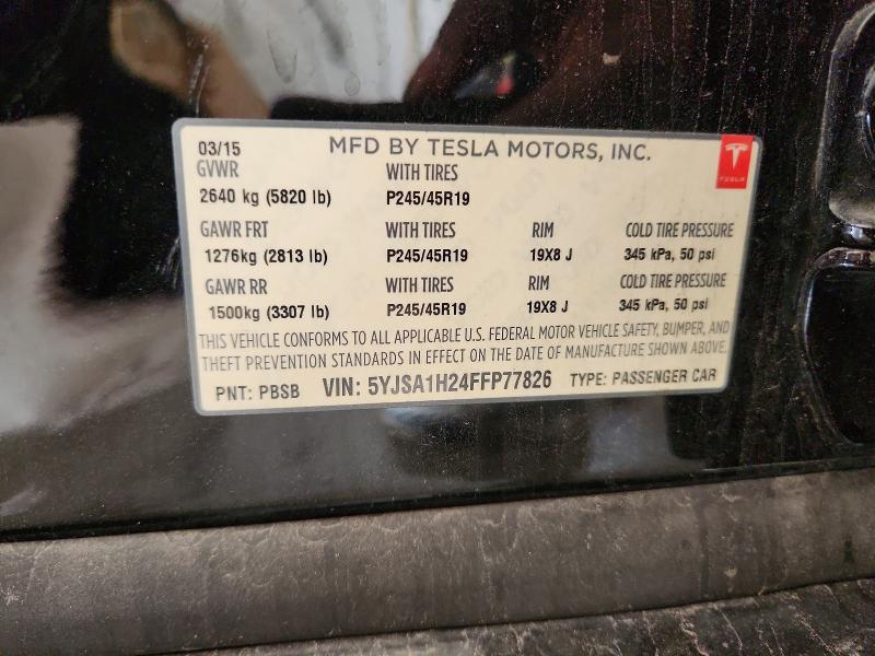 Aukcja sprzedaży 2015 Tesla Model S, vin: 5YJSA1H24FFP77826, numer aukcji: 61304436