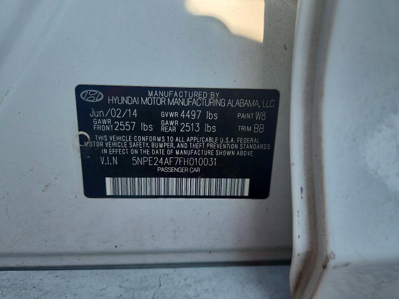 2015 Hyundai Sonata მანქანა იყიდება აუქციონზე, vin: 5NPE24AF7FH010031, აუქციონის ნომერი: 61411656