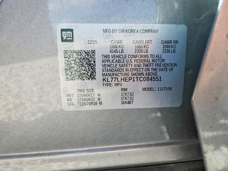 59815156 :رقم المزاد ، KL77LHEP1TC084551 vin ، 2026 Chevrolet Trax مزاد بيع