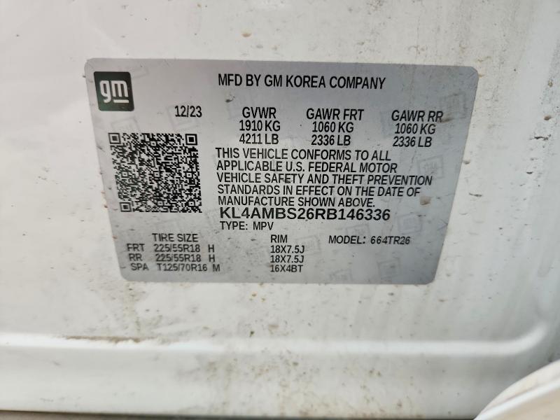 61743936 :رقم المزاد ، KL4AMBS26RB146336 vin ، 2024 Buick Encore Gx مزاد بيع