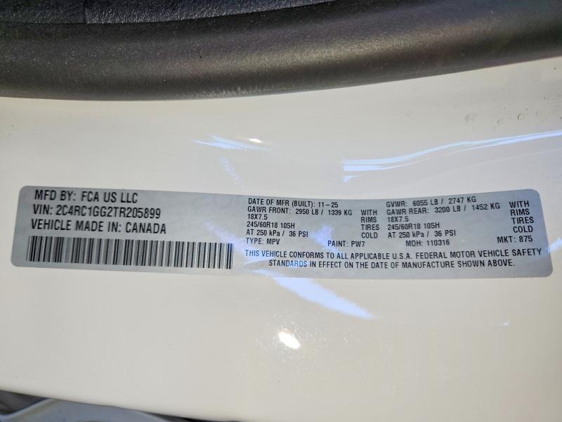 60787706 :رقم المزاد ، 2C4RC1GG2TR205899 vin ، 2026 Chrysler Pacifica مزاد بيع