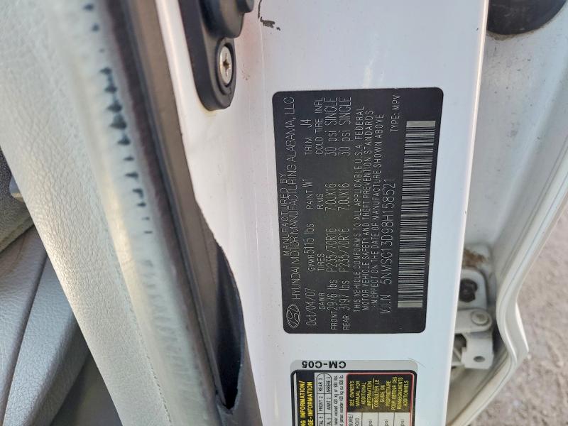 Продаж на аукціоні авто 2008 Hyundai Santa Fe, vin: 5NMSG13D98H158521, номер лоту: 59247086
