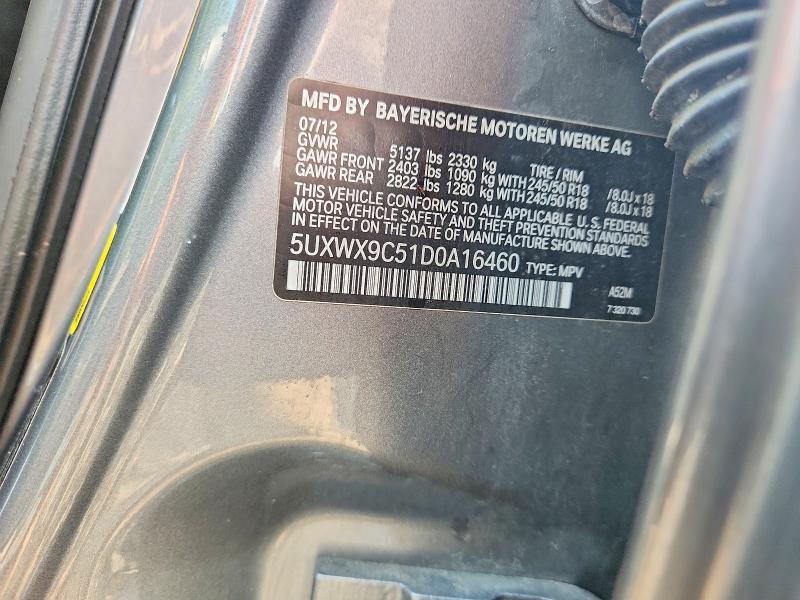 62232696 :رقم المزاد ، 5UXWX9C51D0A16460 vin ، 2013 Bmw X3 مزاد بيع