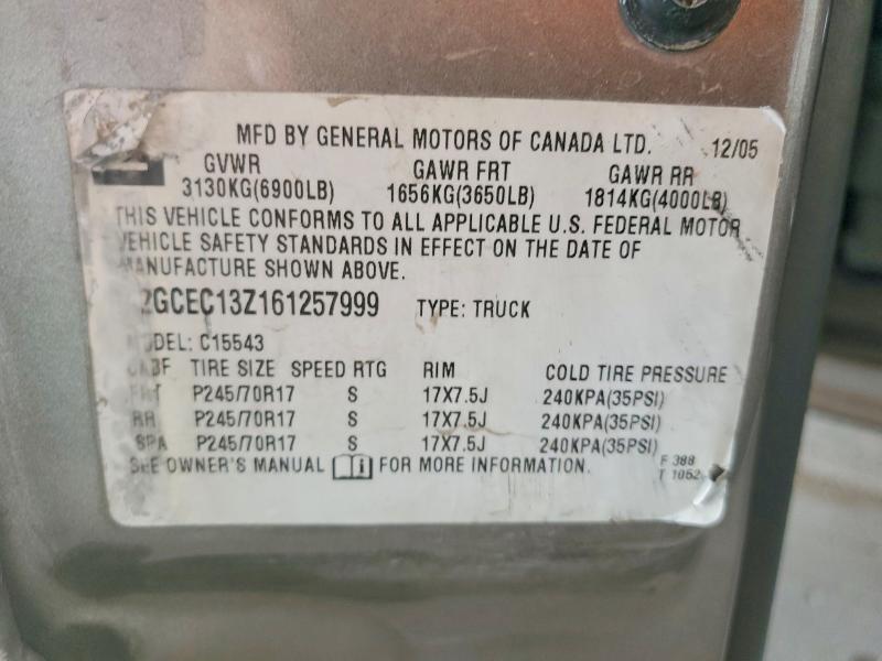 60697876 :رقم المزاد ، 2GCEC13Z161257999 vin ، 2006 Chevrolet Silverado مزاد بيع