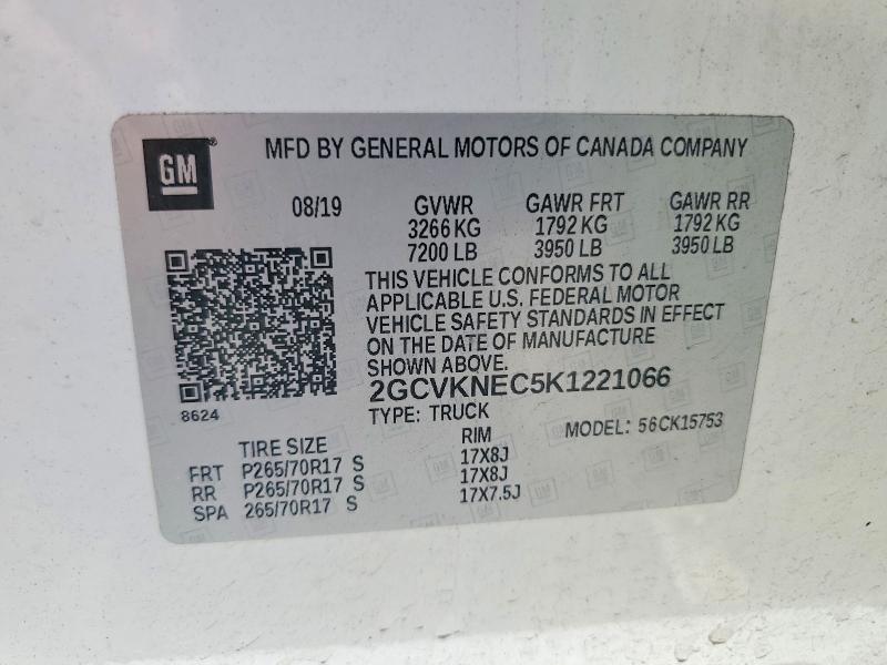 Aukcja sprzedaży 2019 Chevrolet Silverado Ld, vin: 2GCVKNEC5K1221066, numer aukcji: 61635466