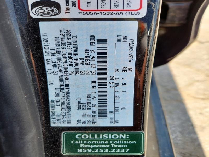 59276686 :رقم المزاد ، 3FADP4BJ5FM161286 vin ، 2015 Ford Fiesta مزاد بيع
