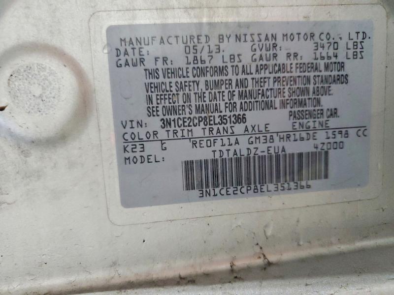Продаж на аукціоні авто 2014 Nissan Versa Note, vin: 3N1CE2CP8EL351366, номер лоту: 63029856