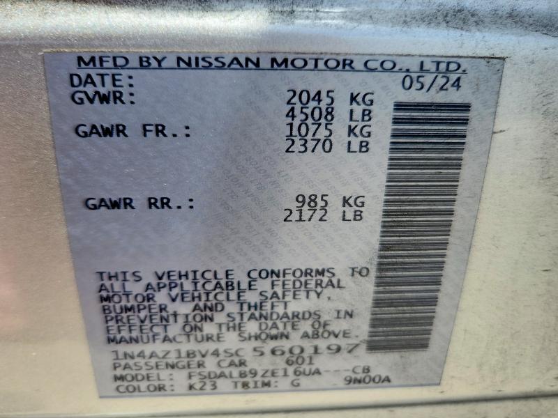 Продаж на аукціоні авто 2025 Nissan Leaf, vin: 1N4AZ1BV4SC560197, номер лоту: 61170586
