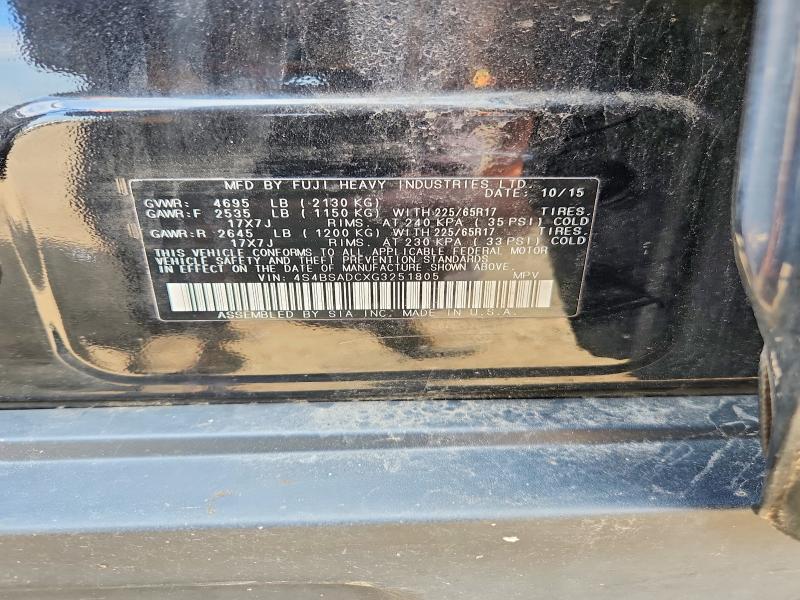 2016 Subaru Outback მანქანა იყიდება აუქციონზე, vin: 4S4BSADCXG3251805, აუქციონის ნომერი: 55721186