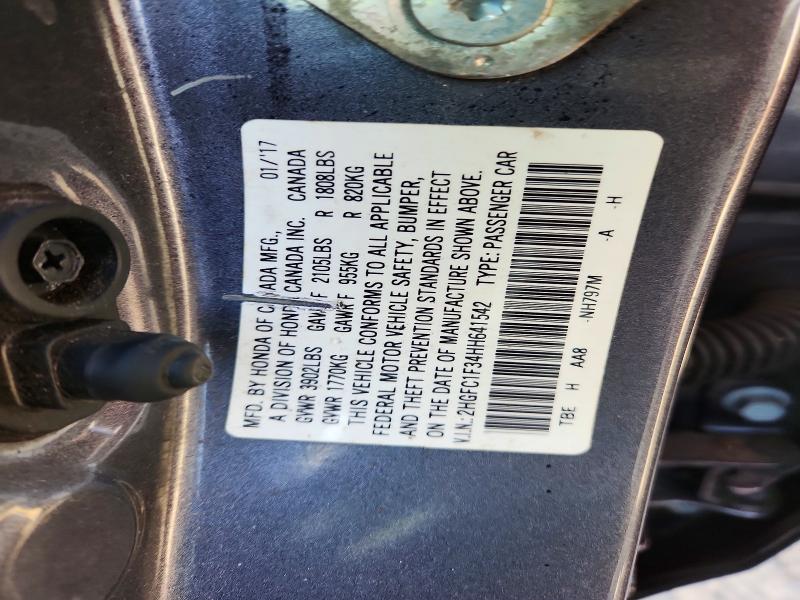 2017 Honda Civic მანქანა იყიდება აუქციონზე, vin: 2HGFC1F34HH641542, აუქციონის ნომერი: 61062836