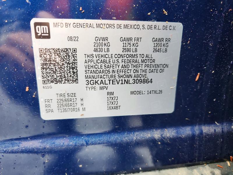 2022 Gmc Terrain მანქანა იყიდება აუქციონზე, vin: 3GKALTEV1NL309864, აუქციონის ნომერი: 63047496