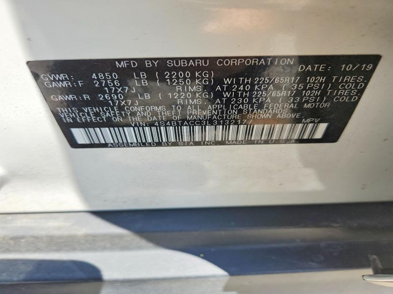 Aukcja sprzedaży 2020 Subaru Outback, vin: 4S4BTACC3L3132177, numer aukcji: 62508366