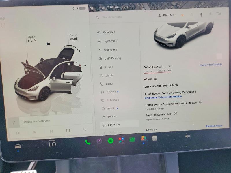 Продажа на аукционе авто 2022 Tesla Model Y, vin: 7SAYGDEF0NF487456, номер лота: 59862346