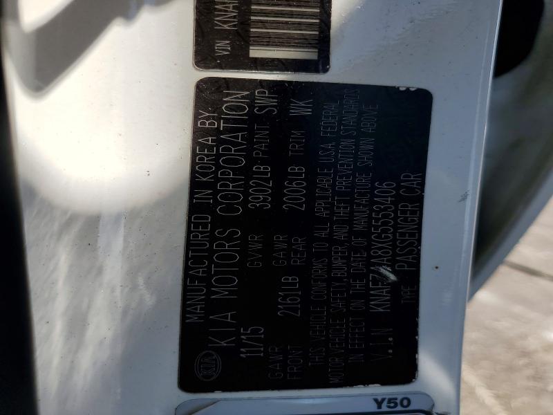 85963785 :رقم المزاد ، KNAFZ4A8XG5553406 vin ، 2016 Kia Forte مزاد بيع