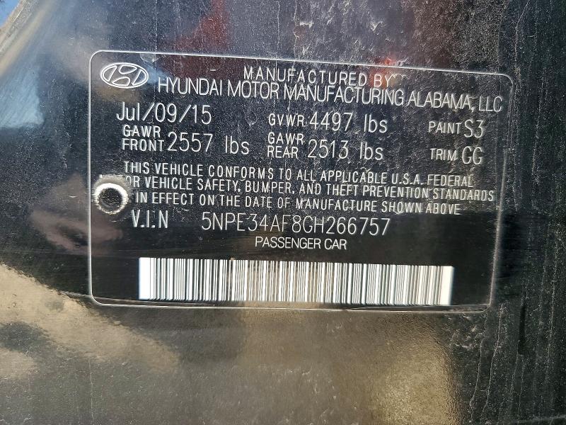 Aukcja sprzedaży 2016 Hyundai Sonata, vin: 5NPE34AF8GH266757, numer aukcji: 61022066