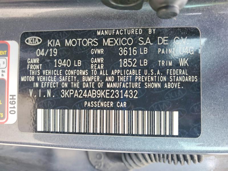 Продажа на аукционе авто 2019 Kia Rio, vin: 3KPA24AB9KE231432, номер лота: 62964926