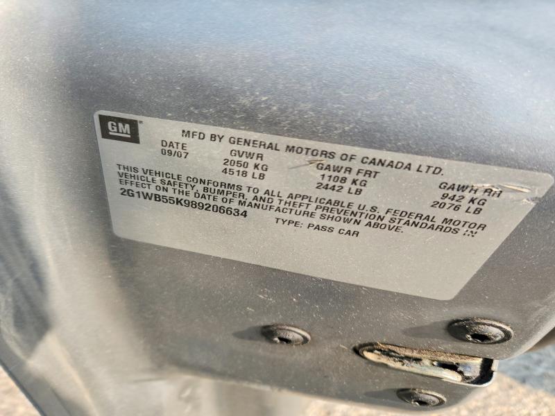 61795616 :رقم المزاد ، 2G1WB55K989206634 vin ، 2008 Chevrolet Impala مزاد بيع