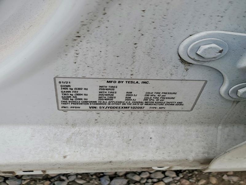 Aukcja sprzedaży 2021 Tesla Model Y, vin: 5YJYGDEEXMF102097, numer aukcji: 61440276