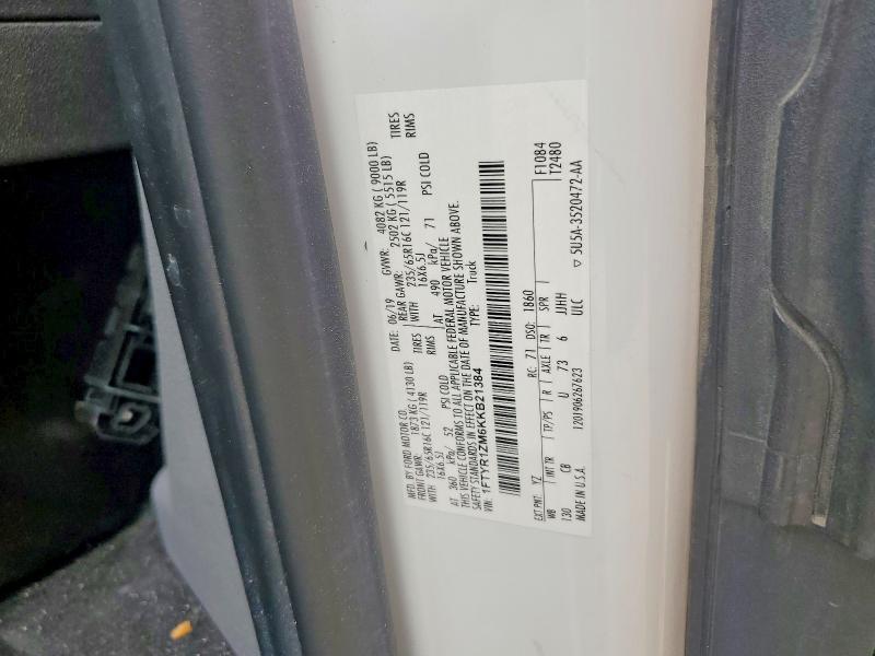 60822276 :رقم المزاد ، 1FTYR1ZM6KKB21384 vin ، 2019 Ford Transit مزاد بيع