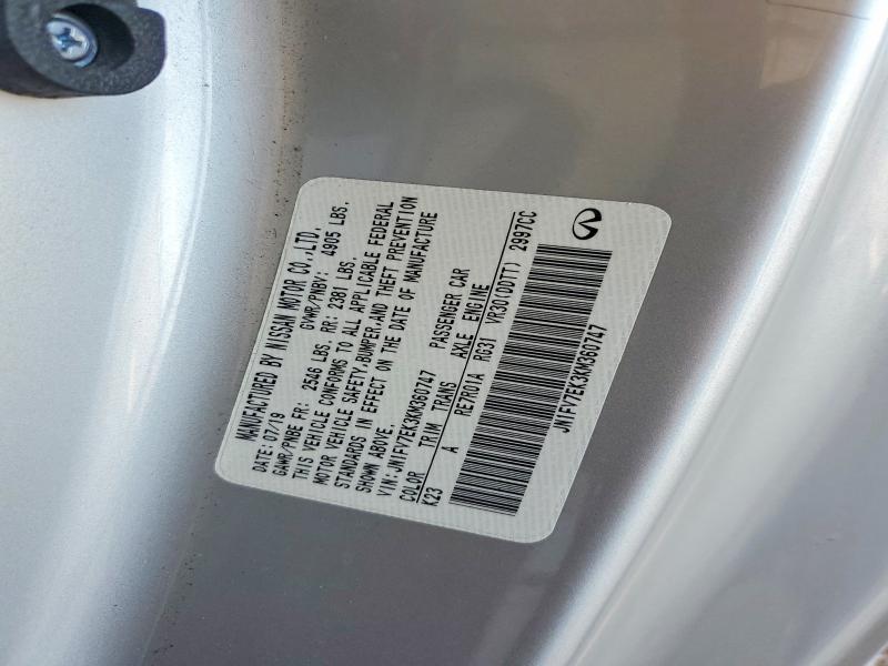61894386 :رقم المزاد ، JN1FV7EK3KM360747 vin ، 2019 Infiniti Q60 مزاد بيع