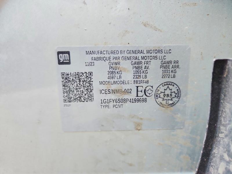 Aukcja sprzedaży 2023 Chevrolet Bolt Euv, vin: 1G1FY6S08P4199698, numer aukcji: 60775196