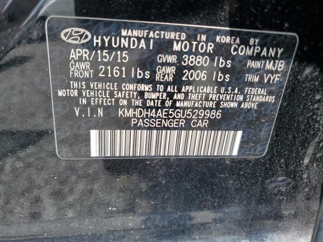 2016 Hyundai Elantra მანქანა იყიდება აუქციონზე, vin: KMHDH4AE5GU529986, აუქციონის ნომერი: 61106186