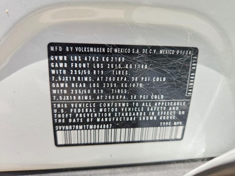 Продаж на аукціоні авто 2026 Volkswagen Tiguan, vin: 3VVNR7RM1TM064867, номер лоту: 58801296