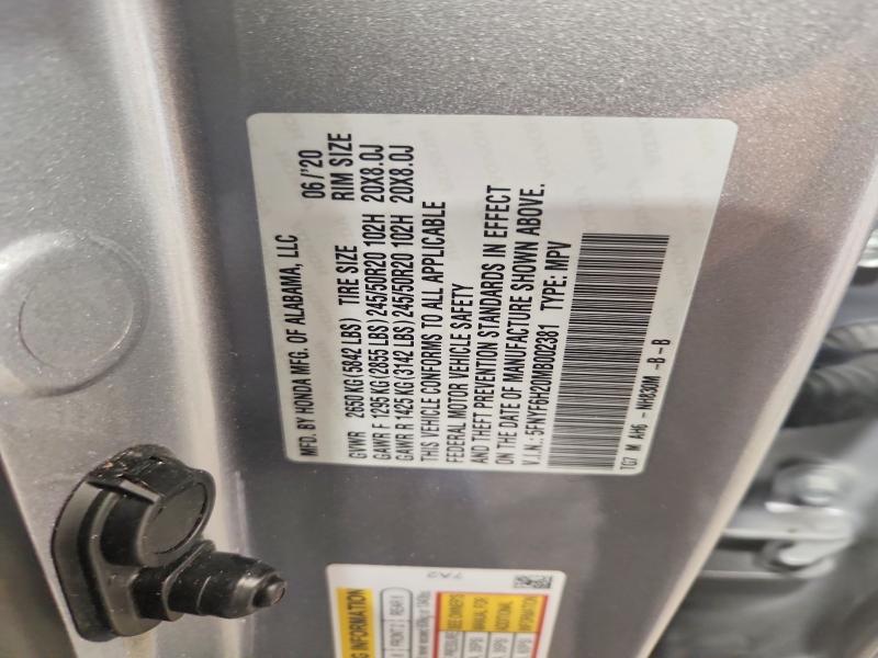 Aukcja sprzedaży 2021 Honda Pilot, vin: 5FNYF6H20MB002381, numer aukcji: 61123226