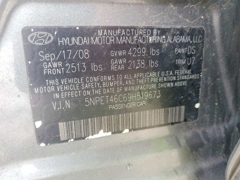 Продажа на аукционе авто 2009 Hyundai Sonata, vin: 5NPET46C69H519673, номер лота: 63251696