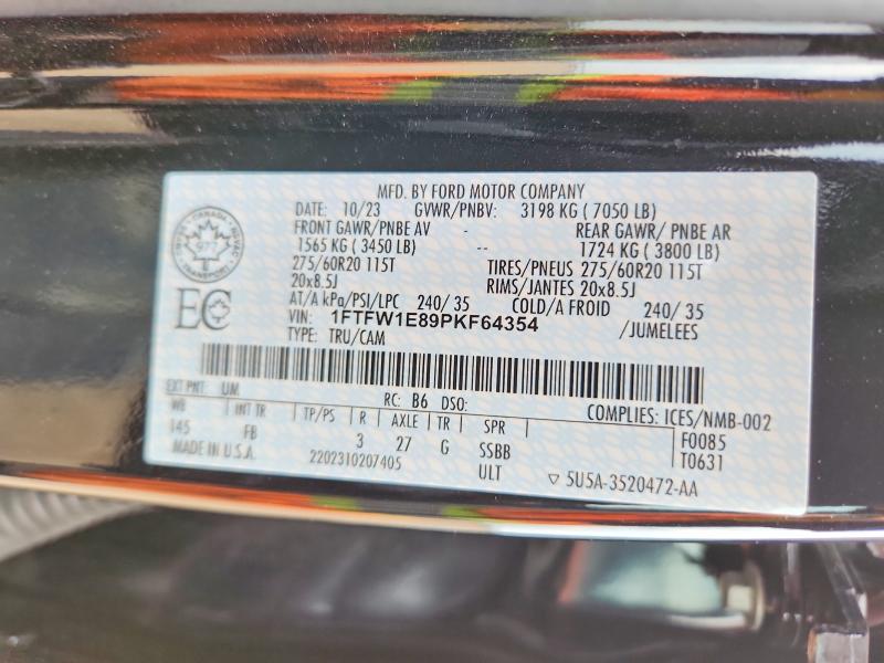 Продаж на аукціоні авто 2023 Ford F150, vin: 1FTFW1E89PKF64354, номер лоту: 61045606