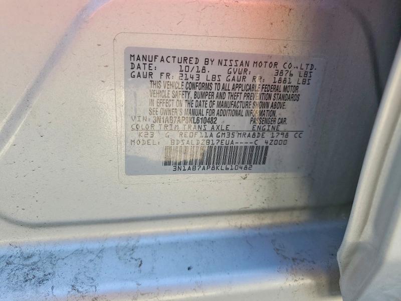 Продажа на аукционе авто 2019 Nissan Sentra, vin: 3N1AB7AP8KL610482, номер лота: 63286196