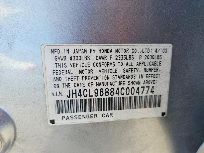 Продаж на аукціоні авто 2004 Acura Tsx, vin: JH4CL96884C004774, номер лоту: 61418916