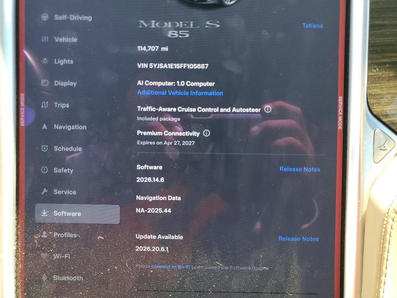 Продаж на аукціоні авто 2015 Tesla Model S, vin: 5YJSA1E15FF105687, номер лоту: 63193556