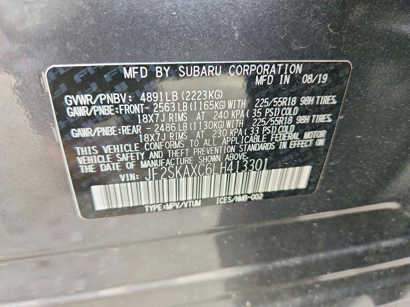 Продаж на аукціоні авто 2020 Subaru Forester, vin: JF2SKAXC6LH413301, номер лоту: 61512506