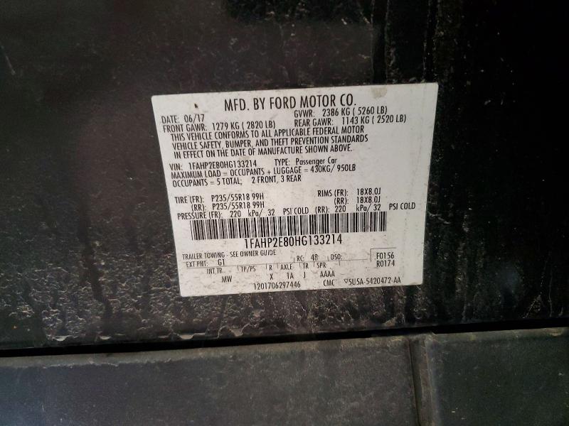 61186976 :رقم المزاد ، 1FAHP2E80HG133214 vin ، 2017 Ford Taurus مزاد بيع