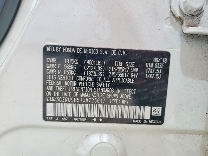 Продаж на аукціоні авто 2018 Honda Hr-v, vin: 3CZRU5H51JM723647, номер лоту: 60362366