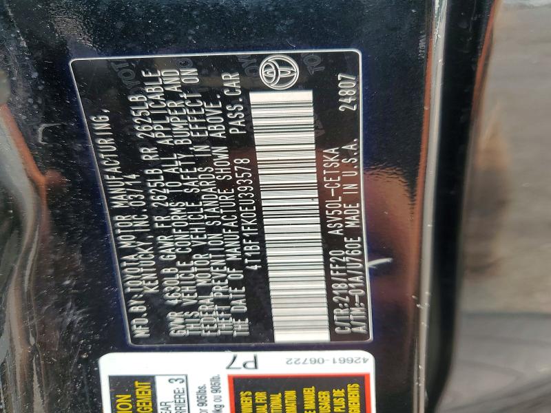 Aukcja sprzedaży 2014 Toyota Camry, vin: 4T1BF1FK0EU393578, numer aukcji: 60971706